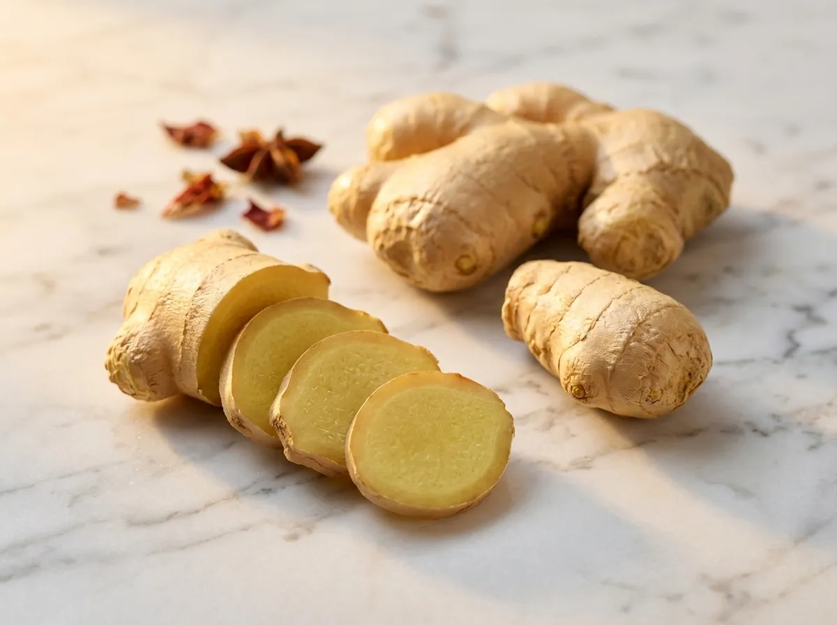 Raíz de jengibre fresca (Zingiber officinale), ingrediente activo de Uroxel